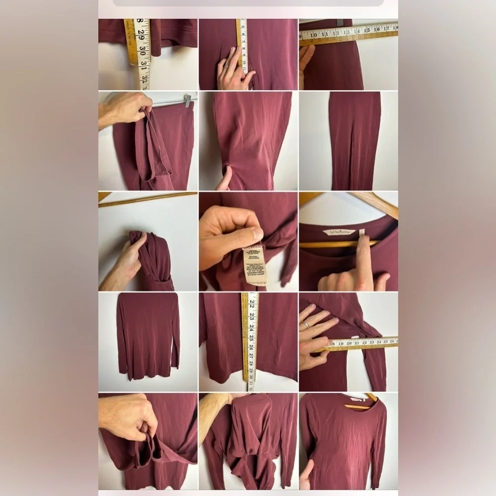 Soft‎ surroundings Burgundy outfit set Pants XS  Top S Old Money Comfortable